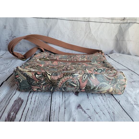 SakRoots crossbody bag purse brown pink orange Boho Style - Picture 10 of 13